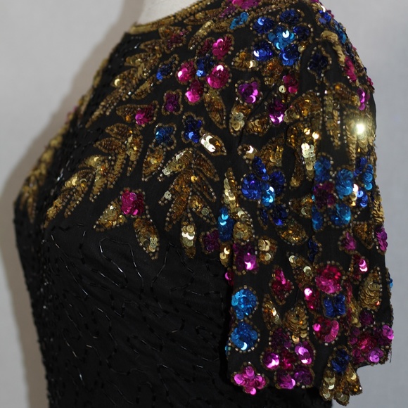 Multi Colored Sequin Beaded Dress - Picture 11 of 15